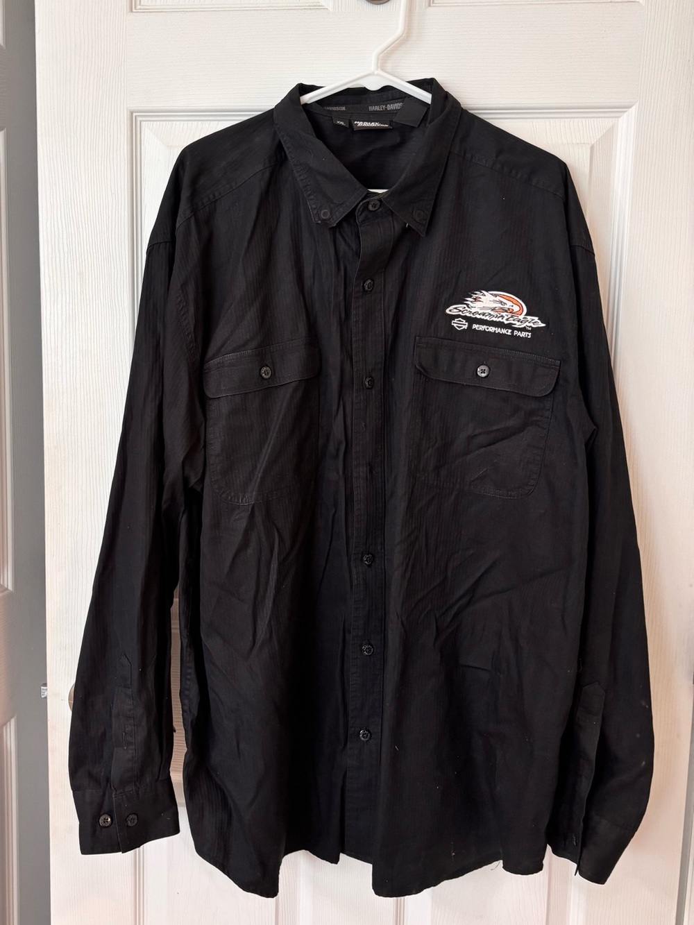 Harley-Davidson Racing Performance Parts Black Button-Front Long Sleeve